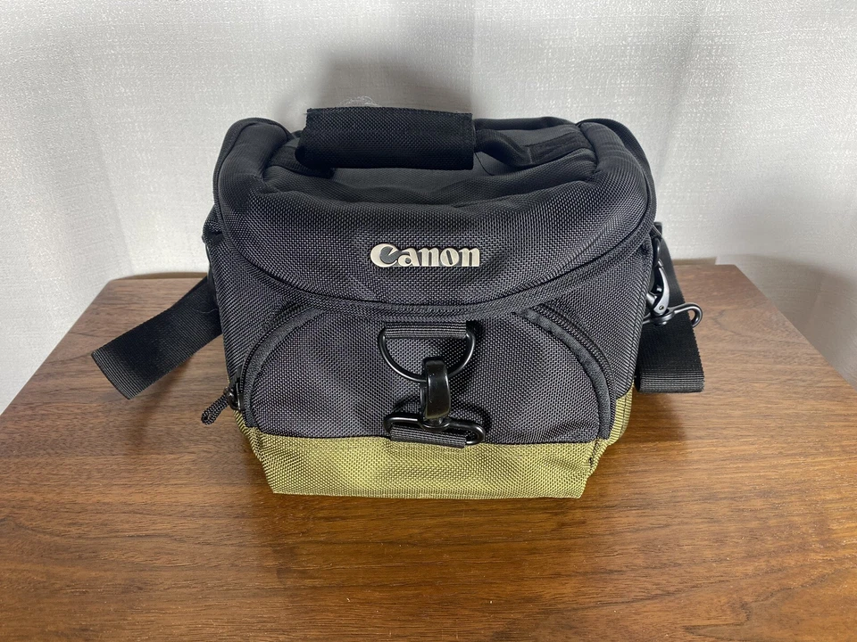 Bolso para gadget para cámara Canon 100 EG correa para el hombro y cinturón negro verde oliva Foto 1 de 4
