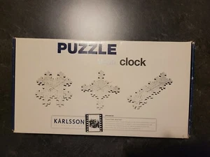 NOS! KARLSSON Puzzle Wall Clock Silver Functioning Art Piece Eclectic Design - Picture 1 of 5