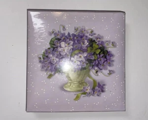 Lilac/White Notepad with Pencil (Tina Higgins, 2001) Present Company, Floral - Picture 1 of 12