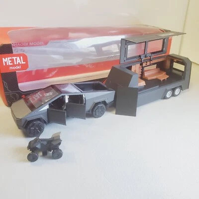 Kids Toys, 1:32 Tesla Truck, Trailer, 4 Wheeler ~ Diecast Car Model Toy -14 inch - Image 1 of 4