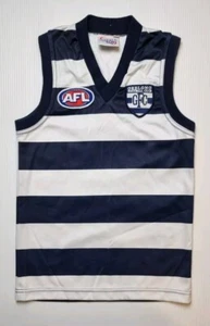 Vintage Geelong Cats AFL Sekem Made In AUST Jumper Guernsey Jersey Kids Size 8 - Picture 1 of 9
