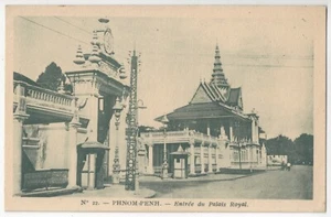 1910 Phnom Penh, Kambodscha - Straßenszene - Vintage Südostasien Postkarte - Bild 1 von 2