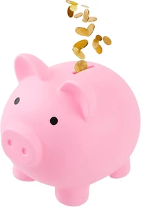Large Piggy Banks, Cute Plastic Pig Money Box, Piggy Bank for Girls and Boys, Un - Picture 1 of 12