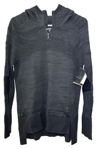 Smartwool Intraknit Merino Sport Fleece Pullover Womens Size Medium Black Hooded - Picture 1 of 10