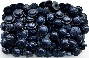 Buttons 23mm 36L Dark Navy Blue Leather Effect Aran Football Shank Button (Y116) - Picture 1 of 24