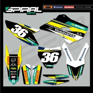 Custom MX Graphics Kit Husqvarna TC FC 125 250 350 450 Motorex 2013 2014 2015 - Picture 1 of 5