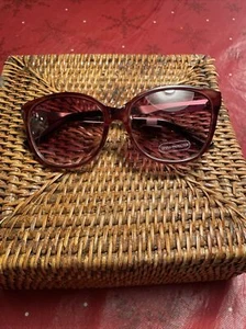 $24 NWT LOFT WOMENS BROWN/MAROON W/ GOLD TRIM UV PROTECTED SUNGLASSES- JL98 BB - Picture 1 of 6