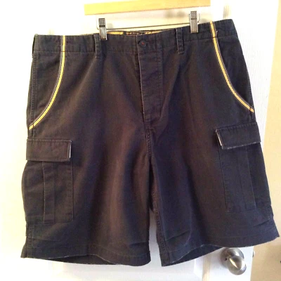 DANIEL CREMIEUX Hombre Envejecido Negro Pantalones CARGO SHORTS USADOS UNA VEZ Talla 38 Foto 1 de 4