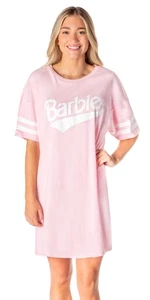 Barbie Damen Jersey Kurzarm Nachthemd Pyjama Oversize Schlafshirt - Bild 1 von 4