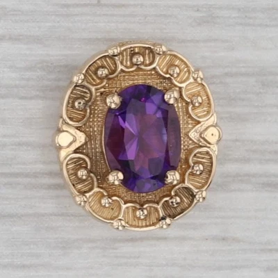 0.70ct Amethyst Solitaire Slide Bracelet Charm 14k Yellow Gold Richard Glatter - Image 1 of 4