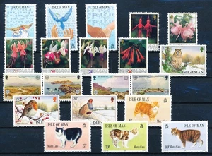 LS55883 Isle of Man cats flowers birds animals fine lot MNH - Picture 1 of 1