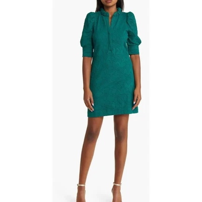 Lilly Pulitzer NWT Textured Jacquard Puff Green Shift Dress M Chic Preppy Style - Image 1 of 4