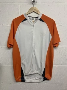 Camiseta deportiva de ciclismo de manga corta CC-UK Clima-Tek (blanca/naranja) - Imagen 1 de 5