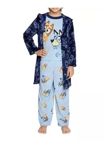 Bluey Boys 3 Piece Robe & Pajama Set Size Small (6) - Picture 1 of 4