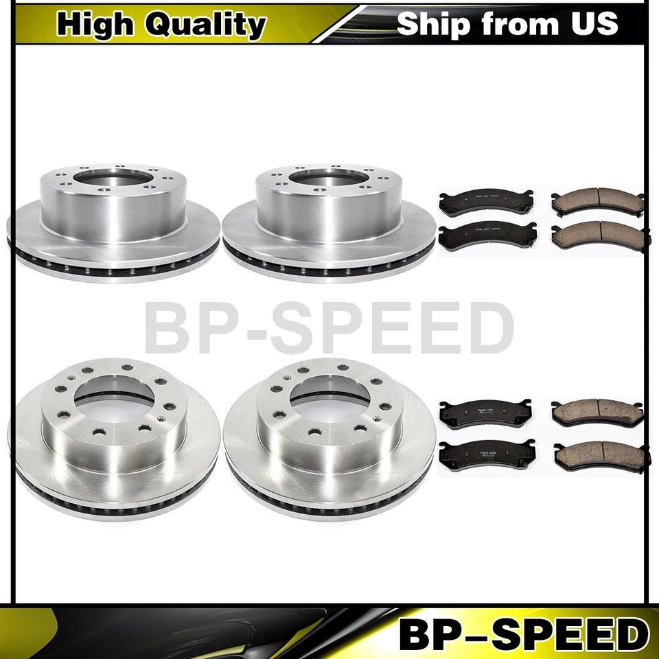 Pastilhas de freio e rotores compatíveis com 2001 GMC Sierra 2500 HD 2002 GMC Sierra 2500 HD - Imagem 1 de 4