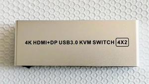 4K HDMI + DP USB 3.0 KVM - Supports: 4 PCs - 2 Monitors,  4K@60Hz - Afbeelding 1 van 8