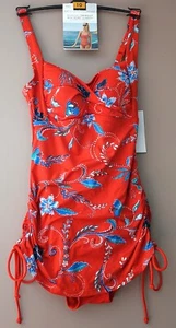 M&S SECRET SLIMMING BANDEAU SWIMSUIT MOULDED CUPS ADJUSTABLE STRAPS SIZE 10 BNWT - Picture 1 of 6