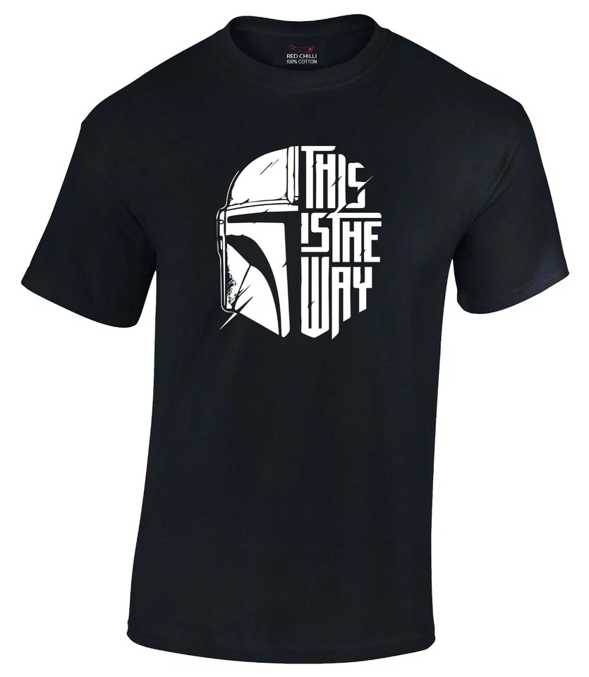 This Is The Way Inspired T-Shirt  Mandalorian Star Wars Gym Yoda Helmet - Image 1 of 4