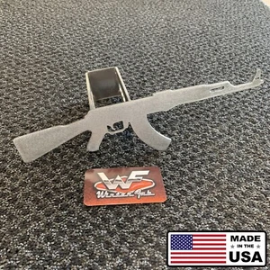 Cubierta de enganche AK47 - 1/8" acero - remolque Reese rifle pistola personalizada 2da enmienda - Imagen 1 de 2