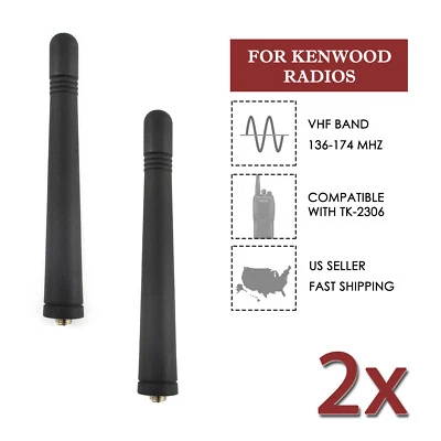 2x Antena de repuesto 136-174 MHz con banda VHF para radios Kenwood TK2306 TK2207 Foto 1 de 4