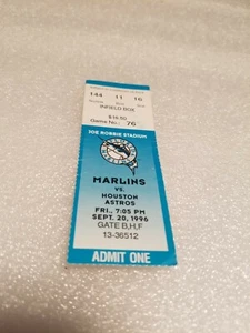 1996 Miami Marlins vs Houston Astros Ticket Stub - Picture 1 of 2