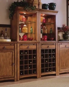 American Drew Beacon Ridge High Wine Liquor Cabinet Hutch and Base - Picture 1 of 13