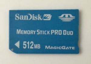 SANDISK 512mb memory stick pro duo For Sony Cybershot DSC W100 W200 W390 PSP Etc
