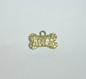 Pale Canary Yellow Crystal "Puffed" Bone Shaped Charm For Dogs & Humans ! - Picture 1 of 2