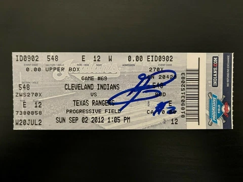 Jurickson Profar SIGNED MLB debut Ticket stub 9/2/2012 Texas Rangers Rockies Cover