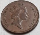 ONE CENT COINS:1987 United Kingdom / Great Britain Two / 2 Pence Coin