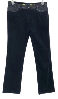 ESCADA SPORT Velvet Satin Embroidered Stitch Logo Cotton Stretch Jeans 40 = 10 M - Image 1 of 4