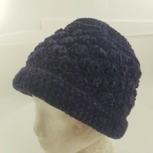 Cuff Beanie Knit Hat Cap Skull Ski Women Plain Winter Warm Hats Purple