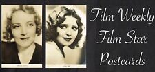 Film Weekly ☆ FILM STAR ☆ 1933 UK Postcard Size Cards [A->G]