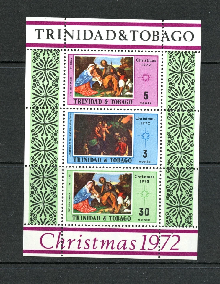 R0507 Trinidad y Tobago 1972 pinturas artísticas Navidad HOJA MNH Foto 1 de 1