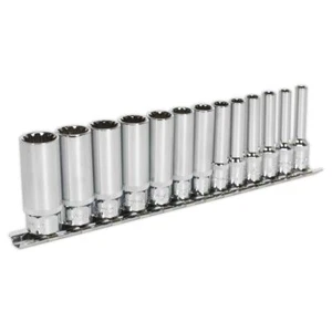 Sealey Total Drive Socket Set 13pc Deep 1/4"D Metric Satin Finish AK69813D - Picture 1 of 1