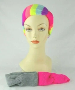 Kinder Platz Stirnband Ohrenwärmer - Rosa Grau & Regenbogen - Mädchen/Kid's One Size - Bild 1 von 12