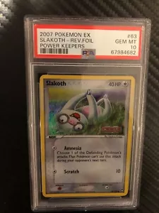 Pokemon Slakoth Reverse Holo EX Power Keepers 63/108 PSA 10 GEM MINT - Picture 1 of 2