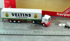Herpa Mercedes Benz VELTINS BEER Tractor Trailer Truck 1:87 HO Scale  - Picture 1 of 2