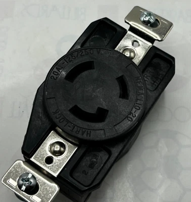 ARROW HART  AH6240 LOCKING RECEPTACLE  20A 125/250V 3P 3W NEMA L10-20R LO OF 2 ⭐ - Image 1 of 4
