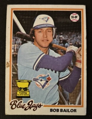 Tarjeta de novato Topps Bob Bailor All-Star 1978 (RC) #196 Blue Jays Shortstop Poor Foto 1 de 2