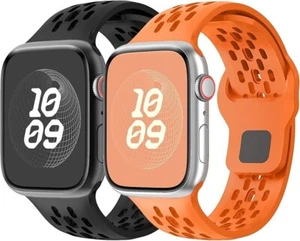 Myapulua Sport Band for Apple Watch Band Silicone Breathable 42 44 45 46 49mm - Zdjęcie 1 z 6