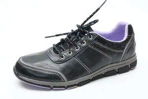 Rockport Womens Black Leather Lace Up Sneakers Rubber Shoes Size 6 EU 37 - Picture 1 of 6