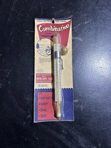 NOS! NEW! VINTAGE Ohio Thermometer Co. COMBO CANDY DEEP FRY ICING THERMOMETER - Picture 1 of 6