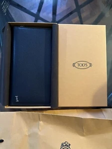 Grande porta carte in pelle nera Portafoglio TOD’s NUOVO con scatola - Imagen 1 de 8