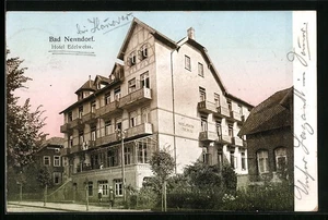 Bad Nenndorf, Hotel Edelweiss, Straßenansicht, Ansichtskarte 1918 - Picture 1 of 2
