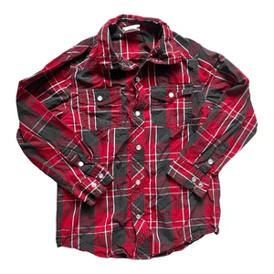 Camisa Crazy8 Crazy 8 roja a cuadros perla abotonada a presión para niños jóvenes - Talla S 5/6 - Imagen 1 de 1