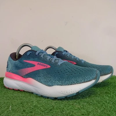 Brooks Trainers Size 7 Women's Teal Pink Ghost 16 Breathable Trail Running Shoes - Image 1 of 4