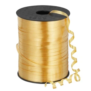 500 Yards Curling Ribbon Crimped Balloon String Metallic 5mm Light Gold - Picture 1 of 6