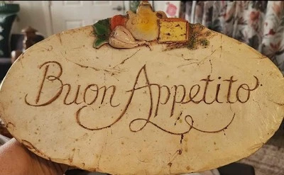 Letrero de cocina italiano Piazza Pisano BUONA Appetito Foto 1 de 2