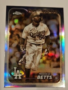 2024 Topps Chrome Mookie Betts rifrattore seppia Los Angeles Dodgers - Foto 1 di 2